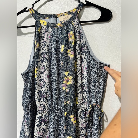 LOFT Tie Waist Floral Paisley Halter Dress - Medium - Picture 7 of 11